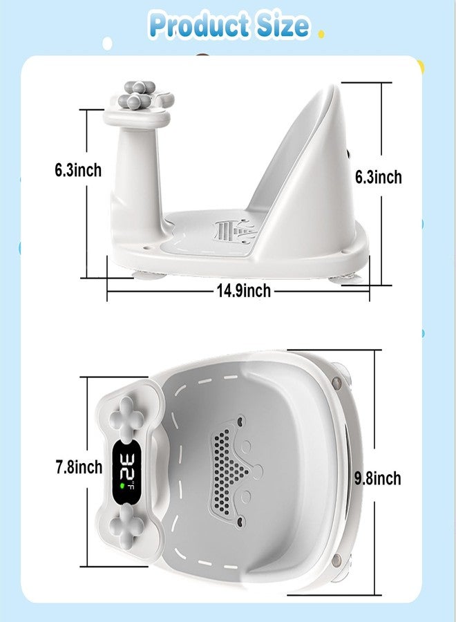 Neurora Baby Bath Seat for Babies 6 Months & Up - Bathtub Seats for Babies Sitting Up, Non-Slip,Smart Real-Time Temperature& 4 Suction Cups(Grey) - Image 4